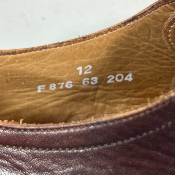 JOHN VARVATOS Shoes Mens 12 Leather Oxford Wingtip Derby Dress Burgundy Italy main image 12